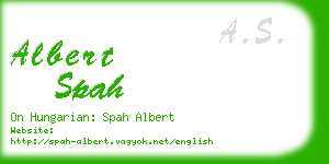 albert spah business card